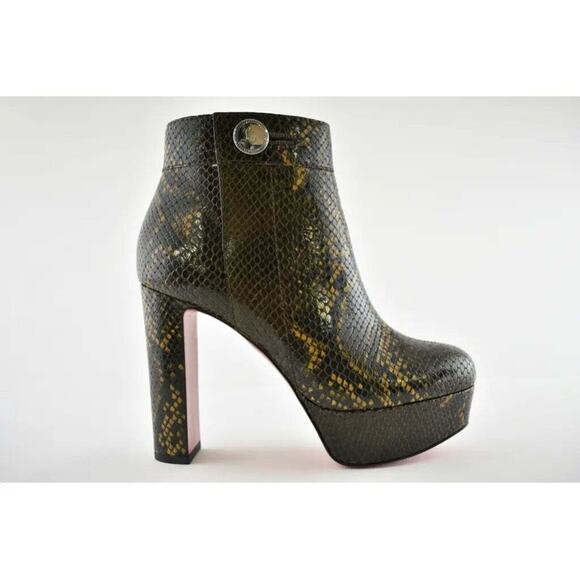 Christian Louboutin Janis Boot Alta 120 Dark Brown Platform Ankle Heel Boot 37.5 - Picture 2 of 12